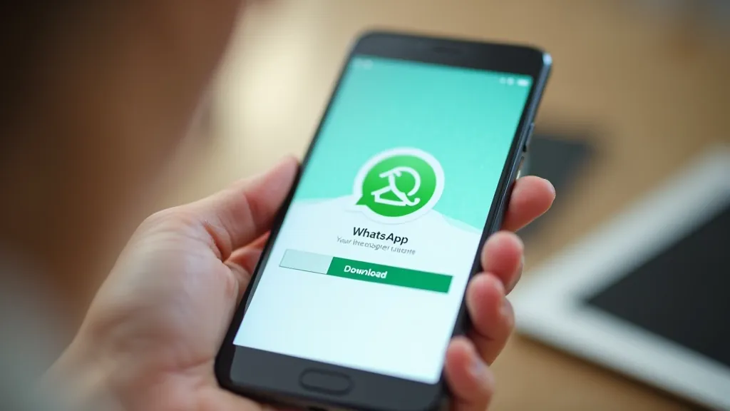 App store icons for iPhone and Google Play for Android, displayed on tablet screen