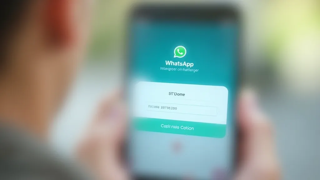 Smartphone screen showing WhatsApp verification code entry field with numeric keypad visible