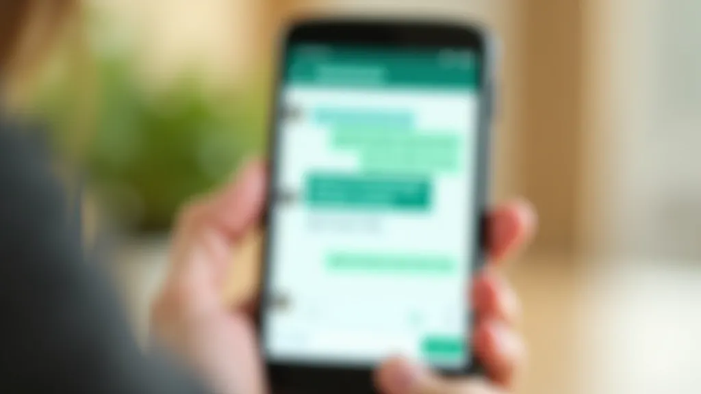 Smartphone screen showing WhatsApp chat conversation with message bubbles and typing interface at bottom