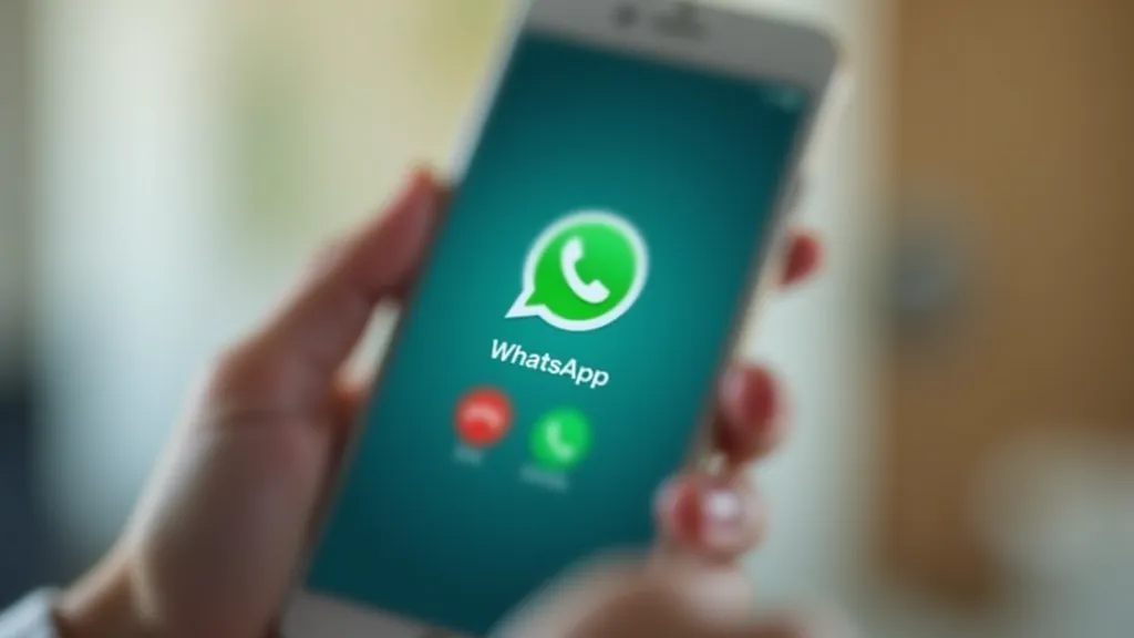 Close-up of smartphone screen showing WhatsApp contact list with highlighted video call button at the top of the chat interface